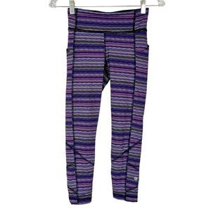 Lululemon Womens Pace Rival Crop Leggings Space Dye Twist Ultra Violet size 2